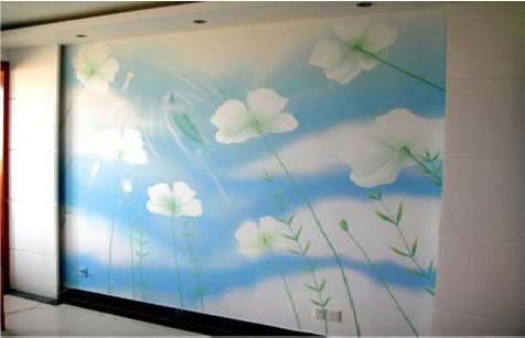 安龙画墙绘怎么画好白云的蓬松感？